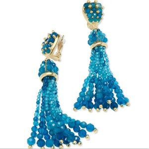 Kendra Scott Cecily Clip On Teal Gold Earrings